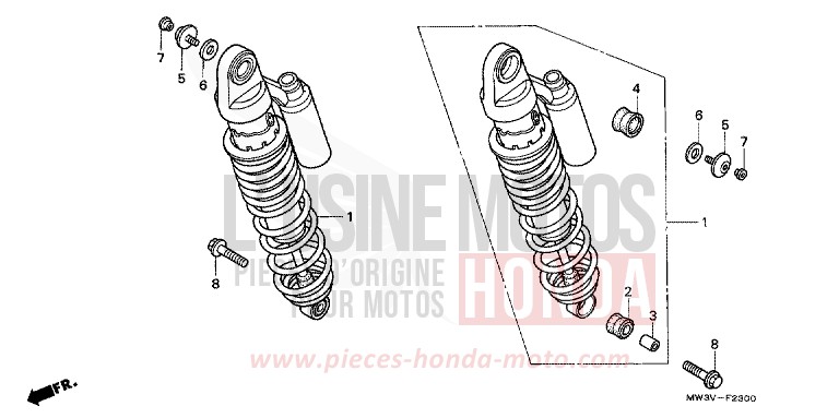 REAR CUSHION (1) for CB Seven Fifty CANDY GLORY RED-U (R101) from 1999
